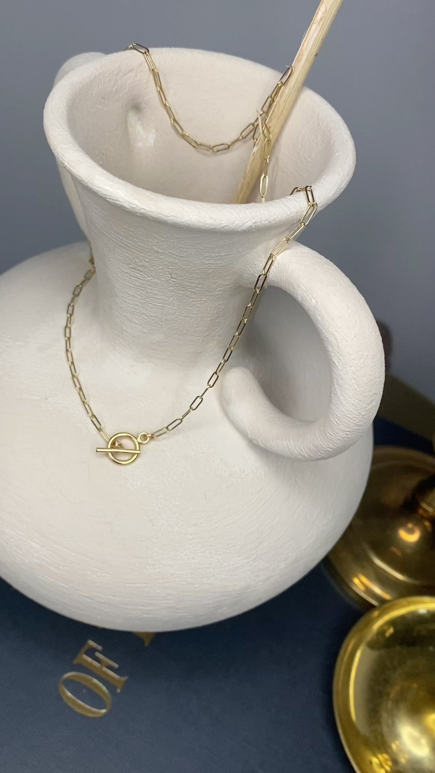 Dainty Paperclip Chain with Toggle Clasp